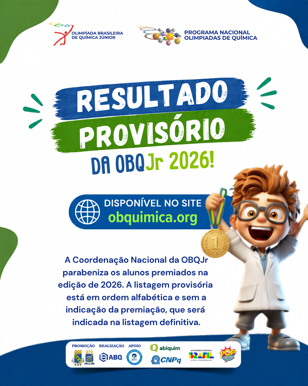 RESULTADO PROVISÓRIO OBQJr 2026 